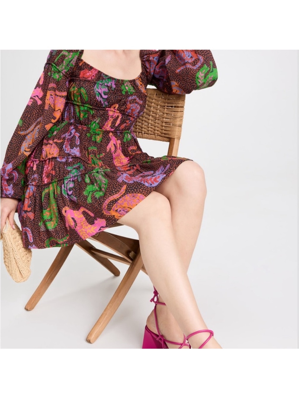 FARM RIO Wild Leopards Mini Dress large
